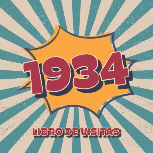 1934 Libros de Visitas: Libro de visitas para fiestas de cumpleaños de estilo retro para que la...