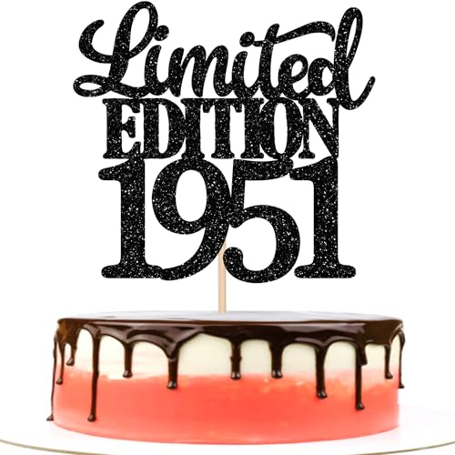 1 pieza de decoración para tartas de edición limitada de 1950 con purpurina, 75 años, 75 años y...