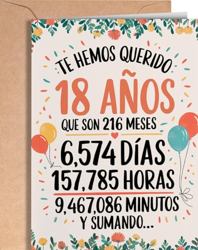Tarjeta de 18 Cumpleaños - Tarjeta de Felicitación Graciosa para alguien que cumple 18 años -...