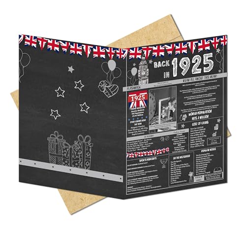 Ideas de regalos de cumpleaños número 100 para hombres o mujeres. Tarjeta de felicitación gigante...