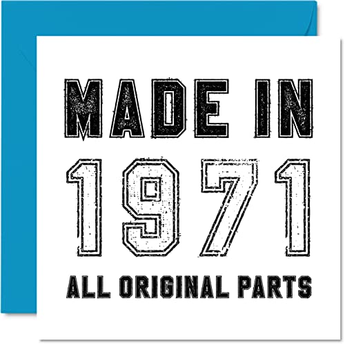 Stuff4 Tarjeta de cumpleaños número 54 para hombres y mujeres, hecha en 1971, todas las piezas...