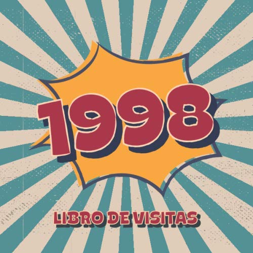 1998 Libros de Visitas: Libro de visitas para fiestas de cumpleaños de estilo retro para que la...