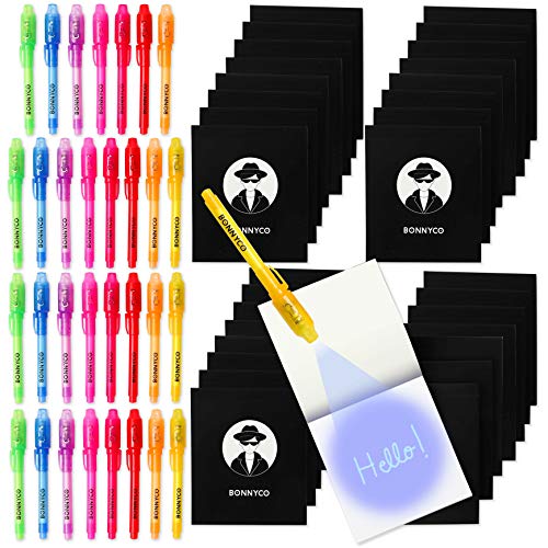 BONNYCO Boligrafo Tinta Invisible y Libreta Pack de 32, Ideal como Regalos Cumpleaños Niños...
