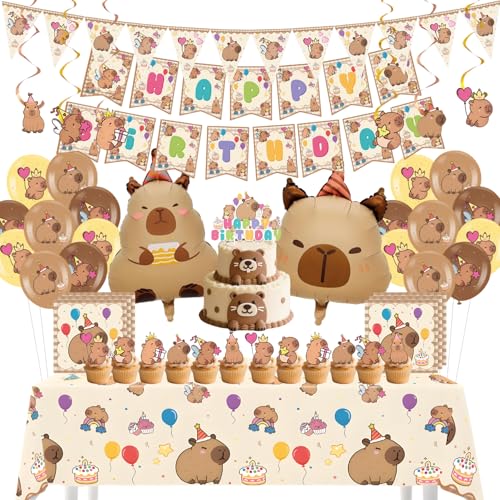 Set Decorativo Capibara 99 Decoracion Cumpleaños Con Capybara Incluyendo Kapibara Globos de...