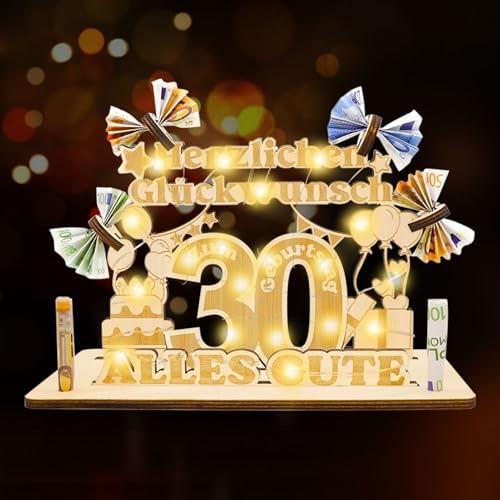 Idota Regalos para 30 cumpleaños para mujeres y hombres, regalo de dinero, cumpleaños, placa de...