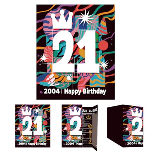 Gcardist Tarjeta de felicitación de cumpleaños de 21 años, tarjeta de regalo de cumpleaños de 21...