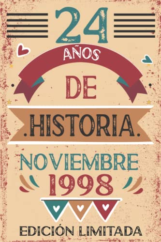 24 Años De Historia Noviembre 1998: Libro de visitas, cuaderno, 110 páginas de felicitaciones,...