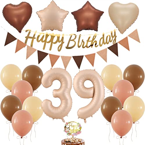 Decoración de 39 cumpleaños con globos, Decoración de cumpleaños con globos retro mujer 39...