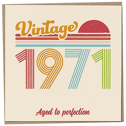 Tarjeta de cumpleaños número 53 – Vintage 1971 Aged to Perfection, divertida tarjeta de...