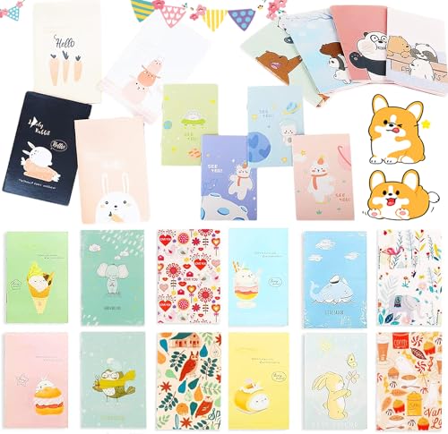 Mikqky 24 Piezas Mini Cuaderno Pequeño, Mini Cuadernos De Bolsillo, Libretas De Bolsillo Pack, Bloc...