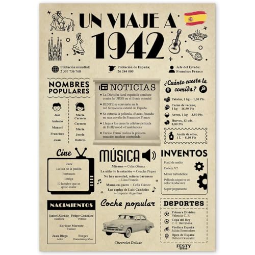 FestySpark Regalo 83 Cumpleaños Mujer - Regalos Originales 83 años Hombre - Tarjeta 83...