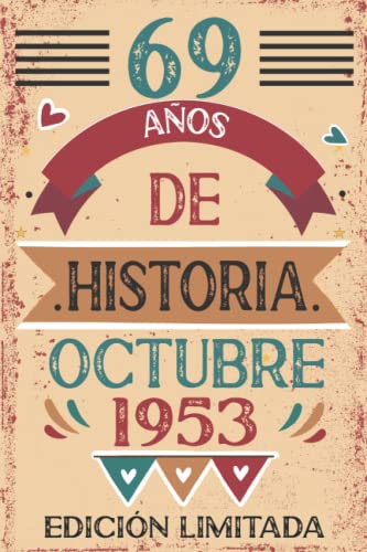 69 Años De Historia Octubre 1953: Libro de visitas, cuaderno, 110 páginas de felicitaciones, idea...
