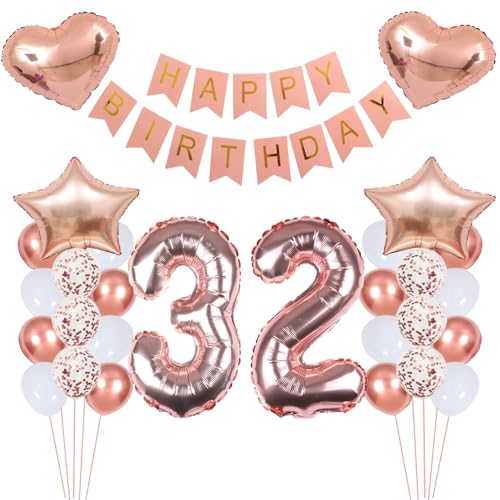 ZWWsullo Globo para 32 cumpleaños, decoración de cumpleaños, pancarta gigante, decoración de...