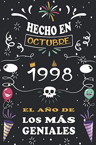 Hecho En Octubre 1998 El Año De Los Más Geniales: 22 años. Libro de visitas, cuaderno, 110...