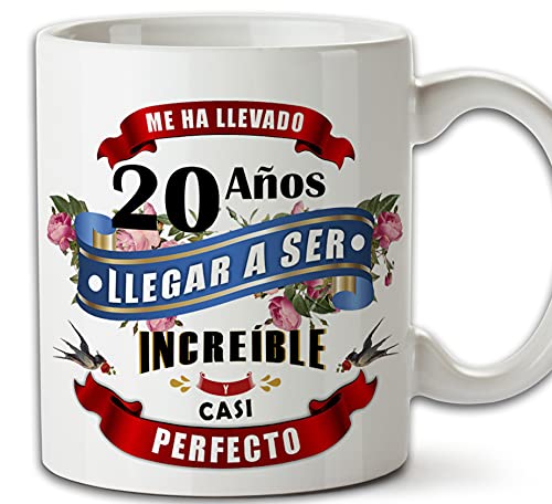 Taza 20 cumpleaños - Taza aniversario desayuno - Me ha llevado 20 años llegar a ser increíble y...