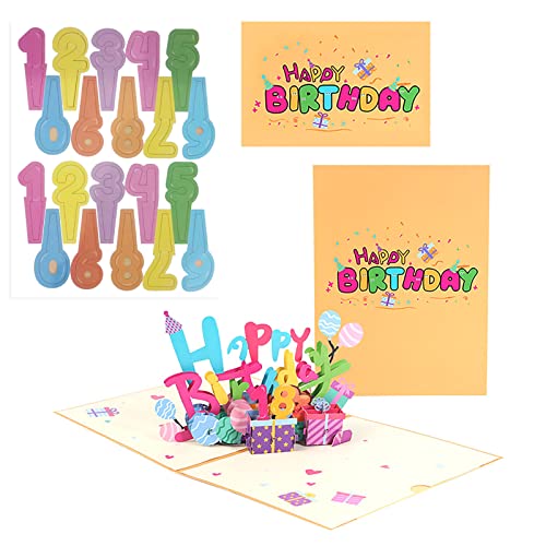 Tarjeta cumpleaños original,Postal cumpleaños,Tarjeta cumpleaños,Tarjetas de Felicitación Cumpleaños, 3D Pop-up Tarjeta de Feliz,Happy Birthday Postal Regalo a Familias, Amigo,Niños
