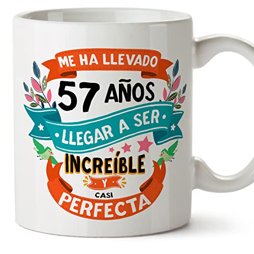 MUGFFINS Tazas 57 Cumpleaños - En Español - Me ha llevado 57 años llegar a ser increíble - 11 oz...
