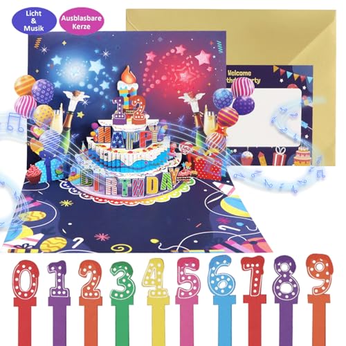 Tarjeta Regalo 3D,Tarjeta Cumpleaños Pop Up,Tarjeta Felicitacion Cumpleaños Con Musical y...