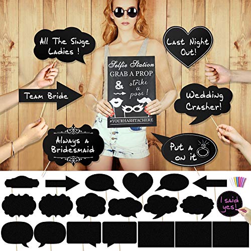 Konsait 20 Piezas de Gran tamaño DIY Photo Booth Props Cabina de Fotos Accesorios Photocall Papel...