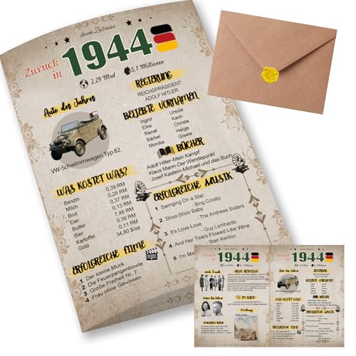 Sugeru Tarjeta de cumpleaños especial 81 con sobre, regalo de año 1944, 81 cumpleaños, mujer y...