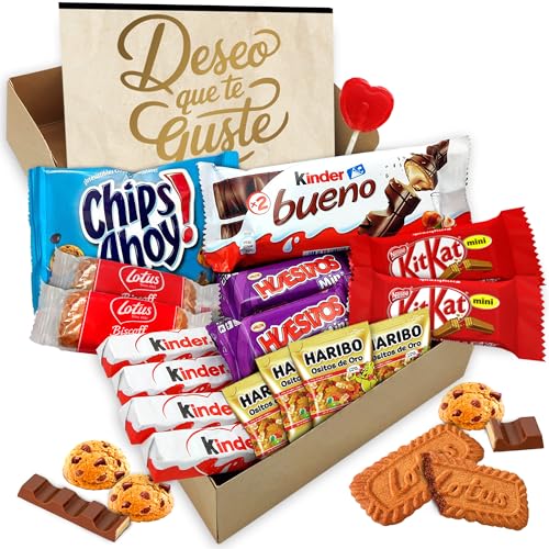 Cajita Regalo Original con 17 Chocolates Kinder Bueno, Cards, Kinder Chocolate, Twix, Mars, Kit Kat,...