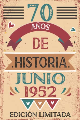 70 Años De Historia Junio 1952: 70 años. Libro de visitas, cuaderno, 110 páginas de...
