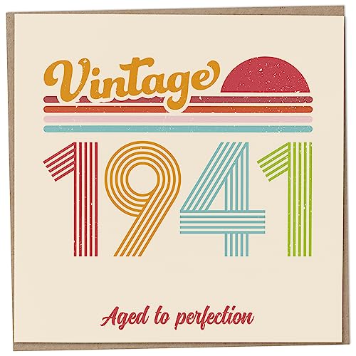 Tarjeta de cumpleaños 82 – Vintage 1941 Aged to Perfection, divertida tarjeta de felicitación...