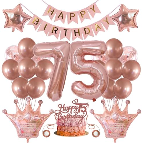 75. Cumpleaños Decoraciones Mujeres 75 Cumpleaños Mujeres Globos 75 Cumpleaños Mujer Decoración...