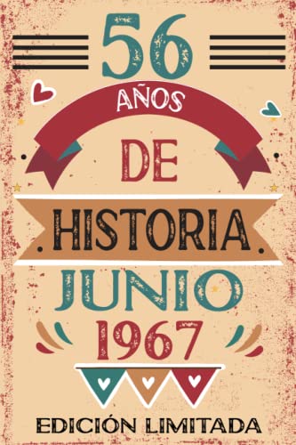 56 Años De Historia Junio 1967: Libro de visitas, cuaderno, 110 páginas de felicitaciones, idea de...
