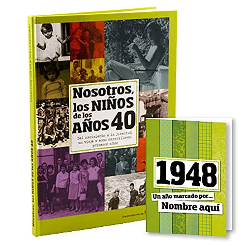 Calledelregalo 1948 Libro de colección 'Nosotros, los niños de los años 40' con tarjeta de 1948...