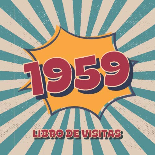 1959 Libros de Visitas: Libro de visitas para fiestas de cumpleaños de estilo retro para que la...