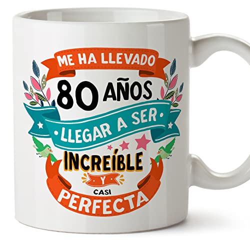 MUGFFINS Tazas 80 Cumpleaños - En Español - Me ha llevado 80 años llegar a ser increíble - 11 oz...