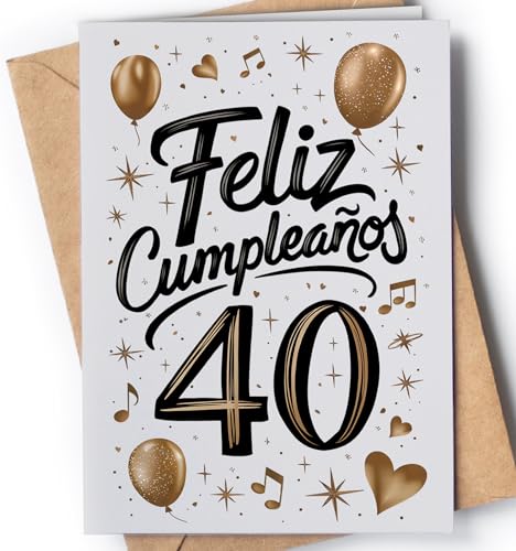 Tarjeta de 40 Cumpleaños - Tarjeta de Felicitación Graciosa para alguien que cumple 40 años -...
