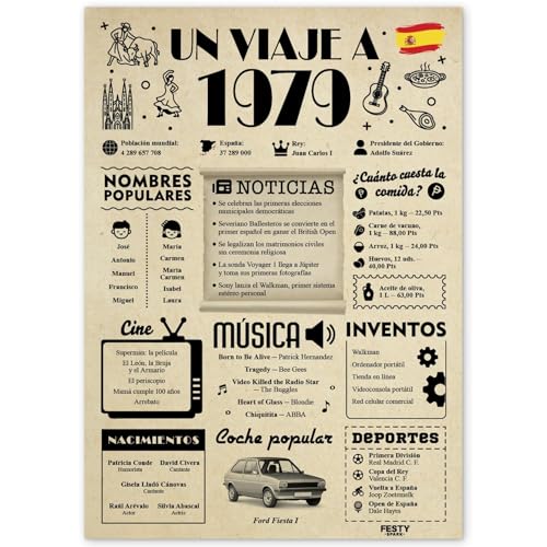 FestySpark Regalo 47 Cumpleaños Mujer - Regalos Originales 47 años Hombre - Tarjeta 47...