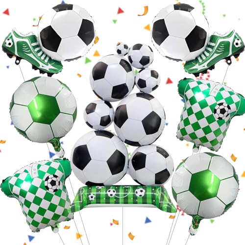 Set de Globos XXL de Fútbol de 150x83cm, Globo de Fútbol de Foil, Gran Decoración de Fútbol,...