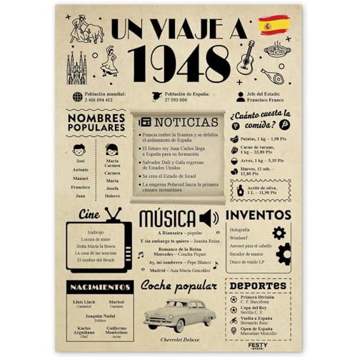 FestySpark Regalo 78 Cumpleaños Mujer - Regalos Originales 78 años Hombre - Tarjeta 78...