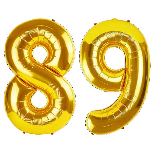 Globos de 40 pulgadas con el número 89 para decoraciones de fiesta de cumpleaños 89, globos...