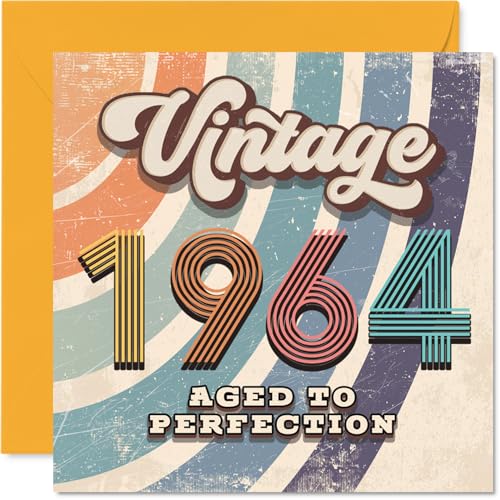 Tarjeta de cumpleaños número 61 para hombres y mujeres – Vintage 1964 Aged To Perfection –...