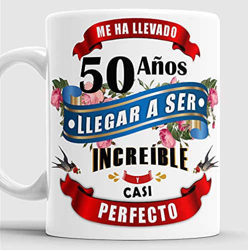 Taza 50 cumpleaños - Taza aniversario desayuno - Me ha llevado 50 años llegar a ser increíble y...