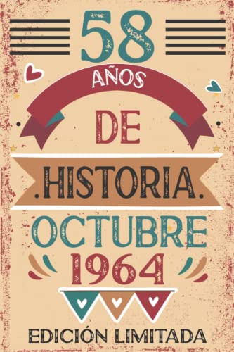 58 Años De Historia Octubre 1964: Libro de visitas, cuaderno, 110 páginas de felicitaciones, idea...