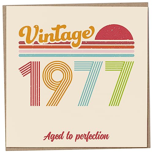 Tarjeta de cumpleaños número 47 – Vintage 1977 Aged to Perfection, divertida tarjeta de...