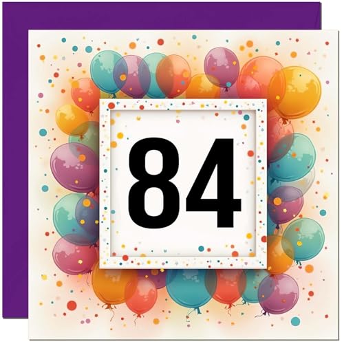 Tarjeta de cumpleaños número 84 para hombres y mujeres, cualquier edad, tarjeta de cumpleaños con...