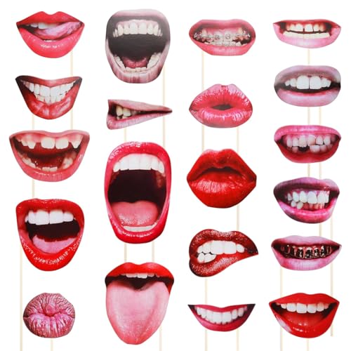 20 Piezas de Accesorios para Fotos, Labios Divertidos, Boca, Accesorios para Fotos, Juego de...