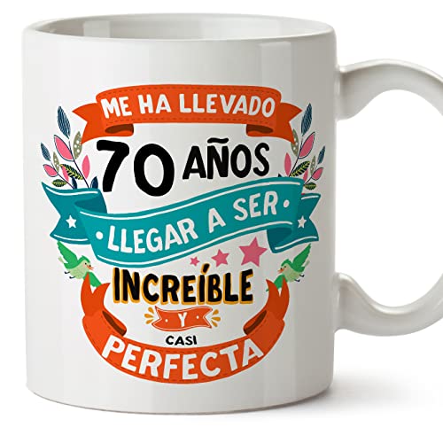 MUGFFINS Tazas 70 Cumpleaños - En Español - Me ha llevado 70 años llegar a ser increíble - 11 oz...