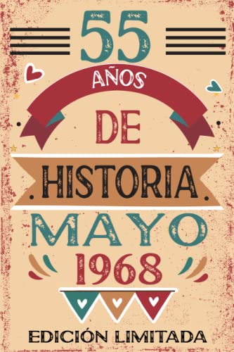 55 Años De Historia Mayo 1968: Libro de visitas, cuaderno, 110 páginas de felicitaciones, idea de...