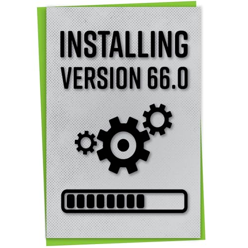 Divertida tarjeta de cumpleaños 66 para jugadores, versión de instalación 66.0, tarjeta de 66...