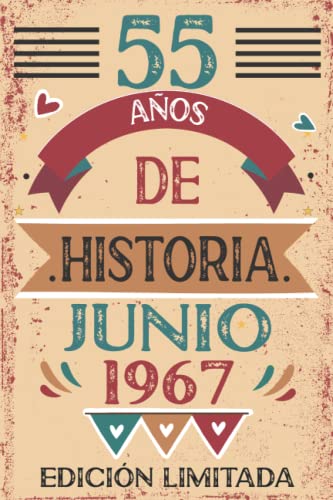 55 Años De Historia Junio 1967: 55 años. Libro de visitas, cuaderno, 110 páginas de...