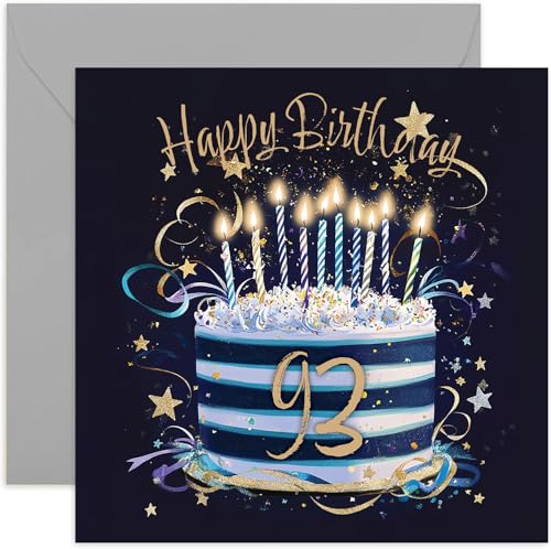 Tarjeta especial de 93 cumpleaños para él, tarjetas de felicitación de cumpleaños de noventa y...