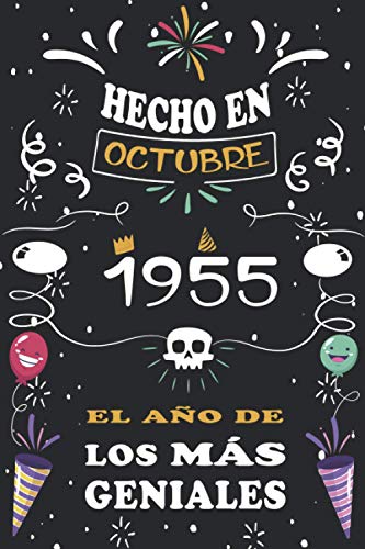 Hecho En Octubre 1955 El Año De Los Más Geniales: 65 años. Libro de visitas, cuaderno, 110...