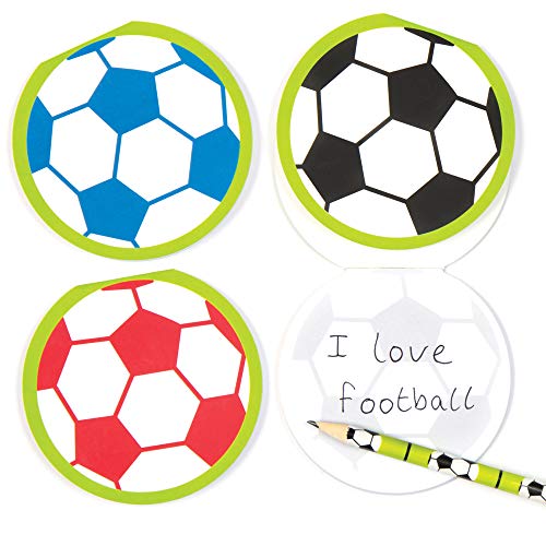 Baker Ross Libretitas de Notas con Motivos de fútbol (Pack de 6) para niños, Bolsas Sorpresa o...